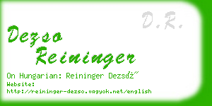 dezso reininger business card